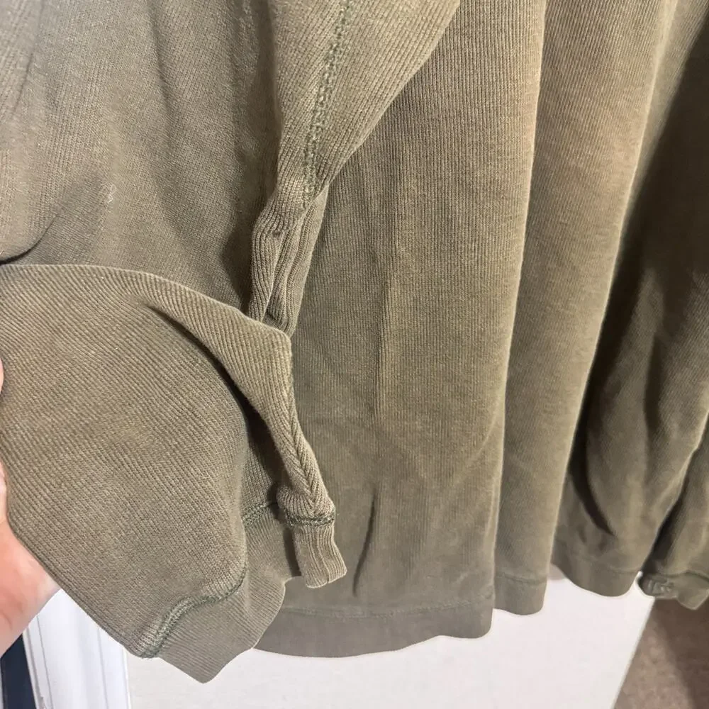 Banana Republic Mens Ribbed Sweatshirt Olive Green soft cotton XL casual grunge